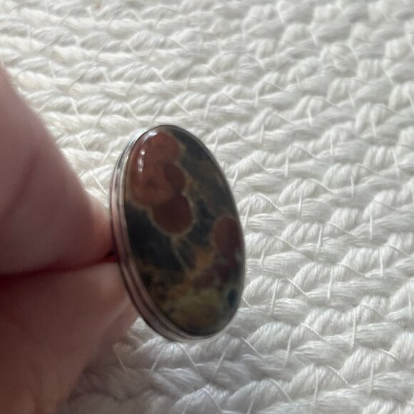 Natural PEANUT OBSIDIAN Handmade Sterling 925 Ring Size 5.75 #872D - Picture 1 of 3